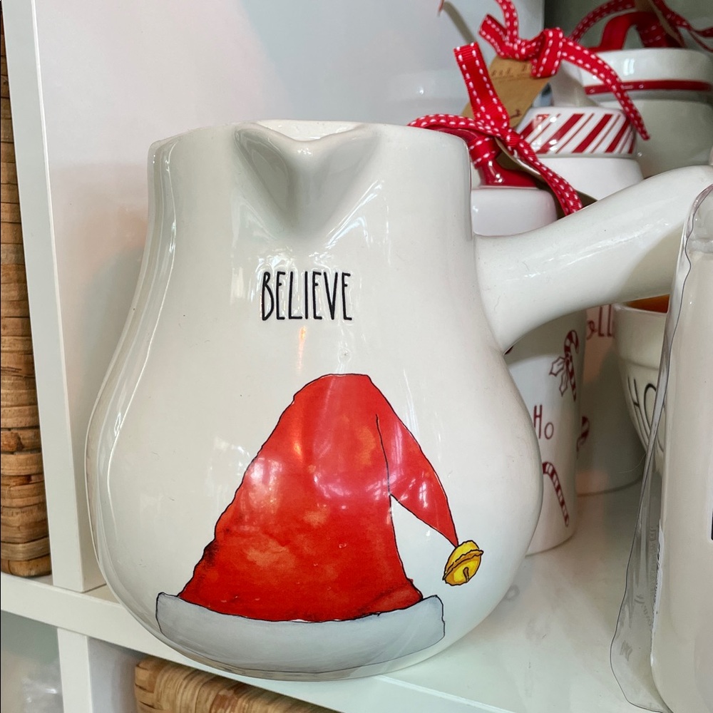 Rae Dunn Hot Chocolate Red Santa Hat Design